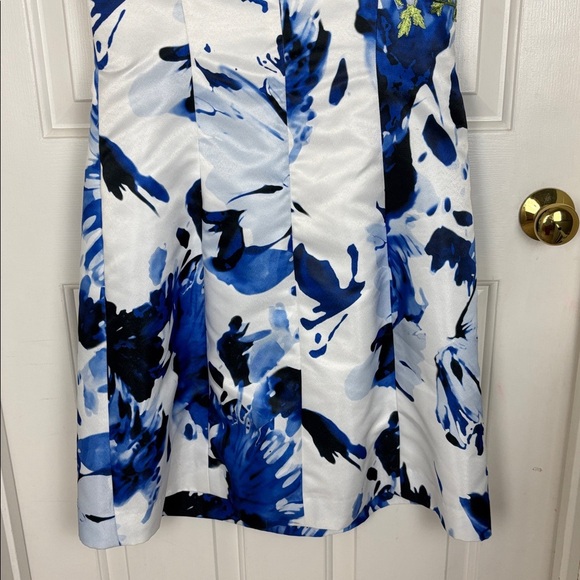 Rickie Freeman Teri John Blue/White Floral Shift Dress - 6 - Picture 7 of 13